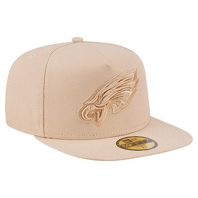 Men's New Era Light Beige Philadelphia Eagles Color Pack A-Frame 59FIFTY Fitted Hat