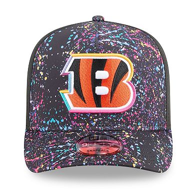 Men's New Era Black Cincinnati Bengals 2025 NFL Crucial Catch A-Frame 9FIFTY Snapback Hat