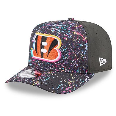 Men's New Era Black Cincinnati Bengals 2025 NFL Crucial Catch A-Frame 9FIFTY Snapback Hat