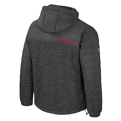 Men's Colosseum Charcoal Nebraska Huskers Nightman Full-Zip Hoodie Puffer Jacket