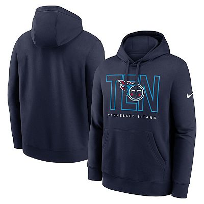 Men's Nike Navy Tennessee Titans Busted Play Club Fleece Pullover