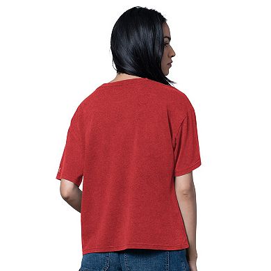 Women's Starter Heather Scarlet San Francisco 49ers Oversized Hall of Fame T-Shirt