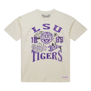 Men's Mitchell & Ness Cream LSU Tigers Heritage Scholar T-Shirt
