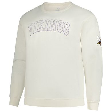 Men's Profile Cream Minnesota Vikings Big & Tall Fleece Sweatshirt
