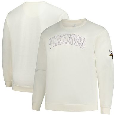 Men's Profile Cream Minnesota Vikings Big & Tall Fleece Sweatshirt