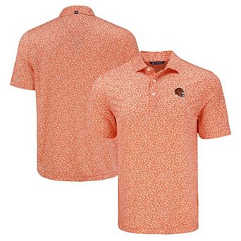 Men's Cutter & Buck Orange Cincinnati Bengals Pike Eco Flora Print Polo