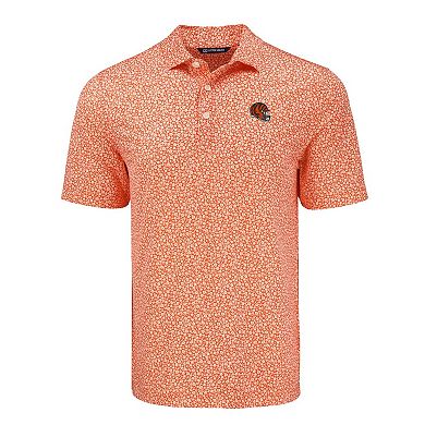 Men's Cutter & Buck Orange Cincinnati Bengals Pike Eco Flora Print Polo