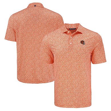 Men's Cutter & Buck Orange Cincinnati Bengals Pike Eco Flora Print Polo