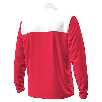Men's Under Armour Red/White Maryland Terrapins Green Blocked Quarter-Zip Pullover