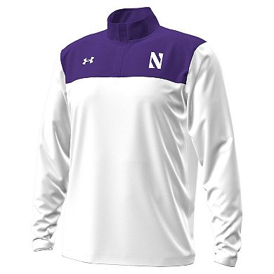 Men's Under Armour White/Purple Northwestern Wildcats Green Blocked Quarter-Zip Pullover