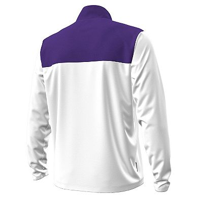 Men's Under Armour White/Purple Northwestern Wildcats Green Blocked Quarter-Zip Pullover