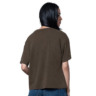 Women's Starter Heather Brown Cleveland Browns Oversized Hall of Fame T-Shirt