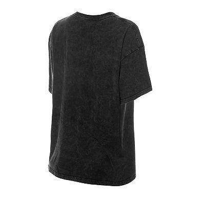 Women's New Era Black Golden State Warriors Throwback Mineral Wash Oversized T-Shirt