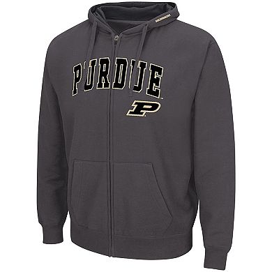 Men's Colosseum Charcoal Purdue Boilermakers Acadia Full-Zip Hoodie