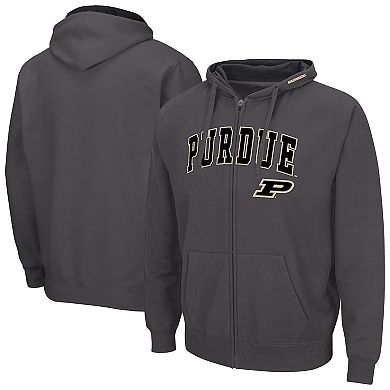 Men's Colosseum Charcoal Purdue Boilermakers Acadia Full-Zip Hoodie