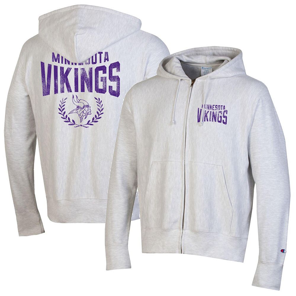 champion × Minnesota Vikings アウター Men's Champion Heather Gray Minnesota Vikings Reverse Weave