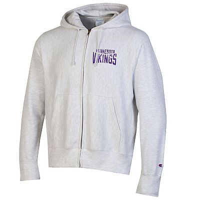 champion × Minnesota Vikings アウター Men's Champion Heather Gray Minnesota Vikings Reverse Weave