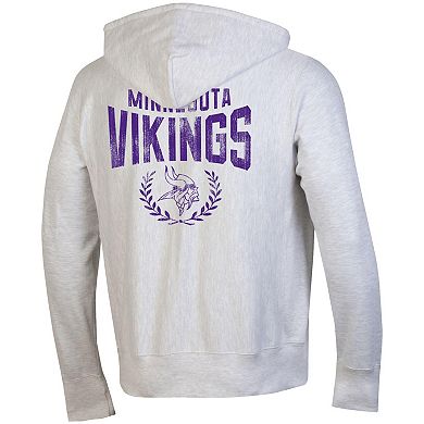 Men's Champion Heather Gray Minnesota Vikings Reverse Weave Full-Zip Hoodie