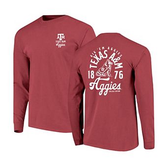 Men's Maroon Texas A&M Aggies Comfort Colors Mascot Overlay Long Sleeve T-Shirt