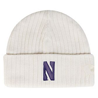 Men's Under Armour Stone Northwestern Wildcats Sideline Halftime Shallow Cuffed Knit Hat