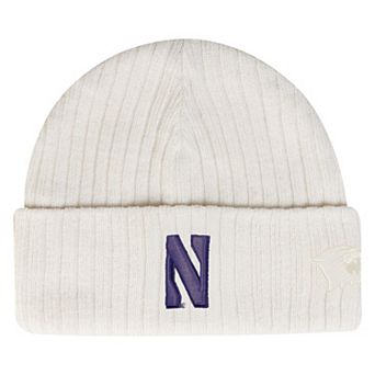 Men's Under Armour Stone Northwestern Wildcats Sideline Halftime Shallow Cuffed Knit Hat