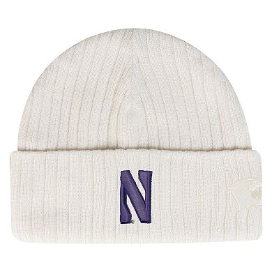 Men's Under Armour Stone Northwestern Wildcats Sideline Halftime Shallow Cuffed Knit Hat