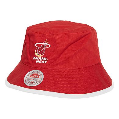 Men's Mitchell & Ness Black Miami Heat Flip It Reversible Bucket Hat