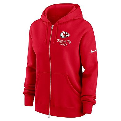 Women's Nike Red Kansas City Chiefs Phoenix Rewind Full-Zip Hoodie
