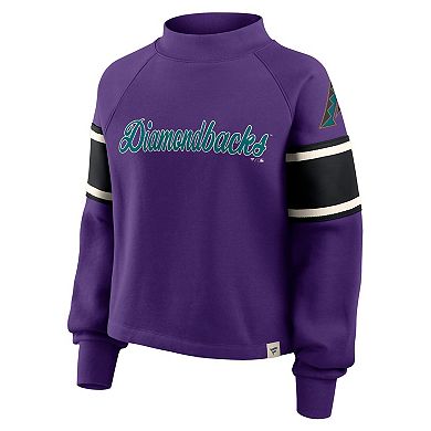 Women's Fanatics Purple Arizona Diamondbacks Oversized Toss Sweep Raglan Pullover Sweatshirt