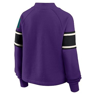 Women's Fanatics Purple Arizona Diamondbacks Oversized Toss Sweep Raglan Pullover Sweatshirt