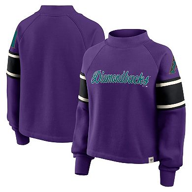 Women's Fanatics Purple Arizona Diamondbacks Oversized Toss Sweep Raglan Pullover Sweatshirt