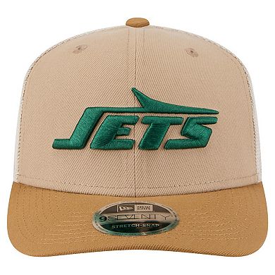 Men's New Era Light Beige New York Jets Two-Tone Trucker 9SEVENTY Adjustable Hat