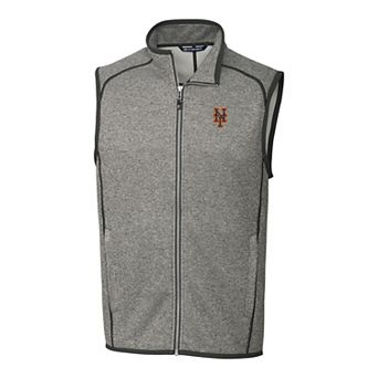 Men's Cutter & Buck Gray New York Mets Big & Tall Mainsail Full-Zip Vest