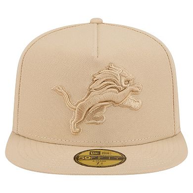 Men's New Era Light Beige Detroit Lions Color Pack A-Frame 59FIFTY Fitted Hat