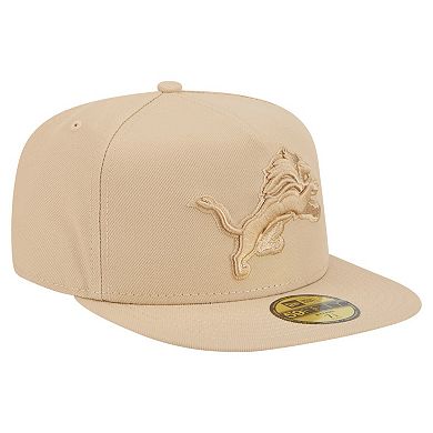 Men's New Era Light Beige Detroit Lions Color Pack A-Frame 59FIFTY Fitted Hat