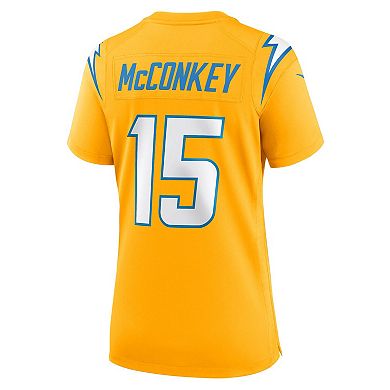 Women's Nike Ladd McConkey Gold Los Angeles Chargers Alternate Charger Power Game Jersey
