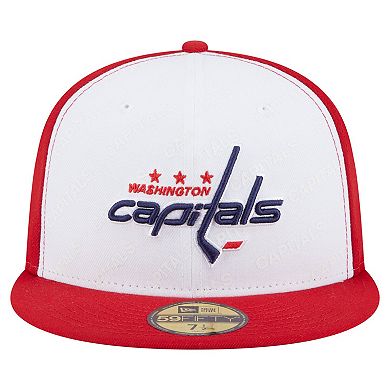 Men's New Era White/Red Washington Capitals Repeat Two-Tone 59FIFTY Fitted Hat
