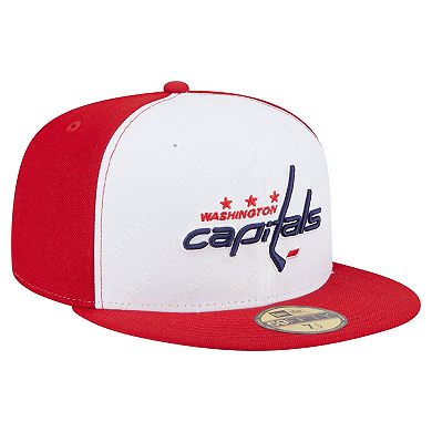 Men's New Era White/Red Washington Capitals Repeat Two-Tone 59FIFTY Fitted Hat