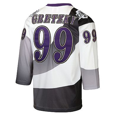 Youth Mitchell & Ness Wayne Gretzky White Los Angeles Kings 1995/96 Power Play Throwback Alternate Player Jersey with Captain Patch