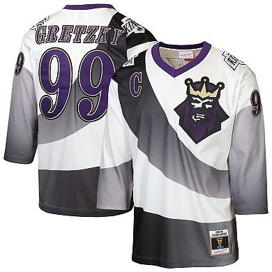 Youth Mitchell & Ness Wayne Gretzky White Los Angeles Kings 1995/96 Power Play Throwback Alternate Player Jersey with Captain Patch