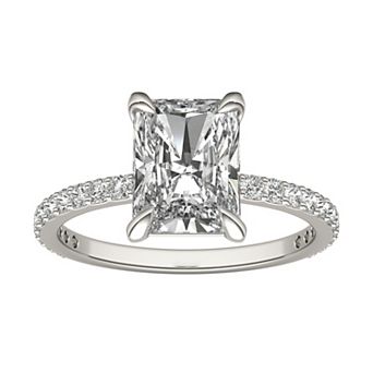 Charles & Colvard 10k White Gold 3 1/8 Carat T.W. Lab Created Moissanite Engagement Ring
