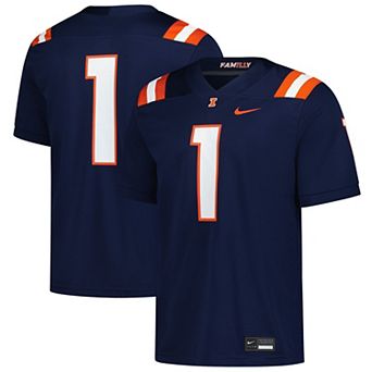 Men's Nike #1 Navy Illinois Fighting Illini Untouchable Replica Game Jersey