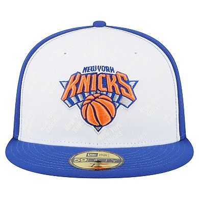 Men's New Era White/Blue New York Knicks Repeat 59Fifty Fitted Hat