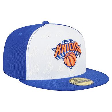 Men's New Era White/Blue New York Knicks Repeat 59Fifty Fitted Hat