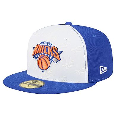 Men's New Era White/Blue New York Knicks Repeat 59Fifty Fitted Hat