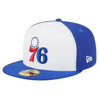 Men's New Era White/Royal Philadelphia 76ers Repeat 59Fifty Fitted Hat