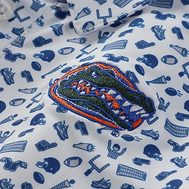 Youth Garb Royal Florida Gators Tom Allover Print Performance Polo