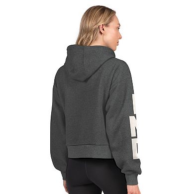 Women's Starter Heather Gray Indianapolis Colts Star Player Cropped Fleece Pullover Hoodie
