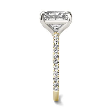 Charles & Colvard 10k Gold Two Tone Lab-Created Moissanite Radiant Solitaire Ring