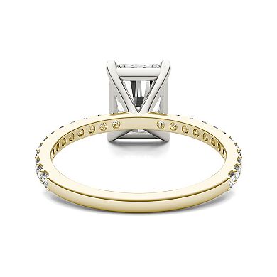 Charles & Colvard 10k Gold Two Tone Lab-Created Moissanite Radiant Solitaire Ring